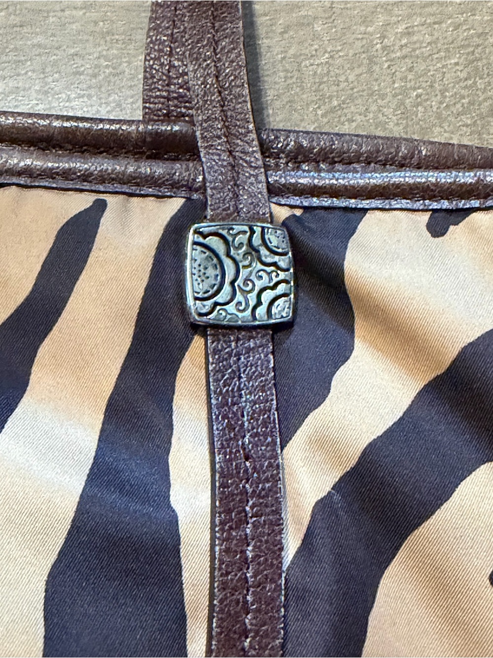 Brighton Tiger Striped Nylon Tote Bag - Picture 7 of 11